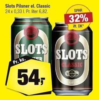 Calle Slots pilsner el. classic 24x0,33 l. tilbud