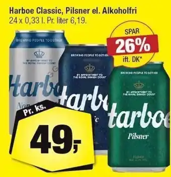 Calle Harboe classic, pilsner el. alkoholfri 24x0,33 l. tilbud