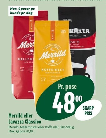 Min Købmand Merrild eller lavazza classico tilbud