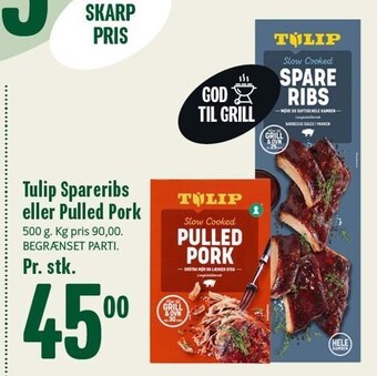 Min Købmand Tulip spareribs eller pulled pork tilbud