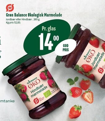 Min Købmand Grøn balance økologisk marmelade tilbud