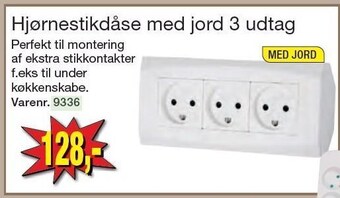 Harald Nyborg Hjørnestikdåse m. jord 3 udtag tilbud