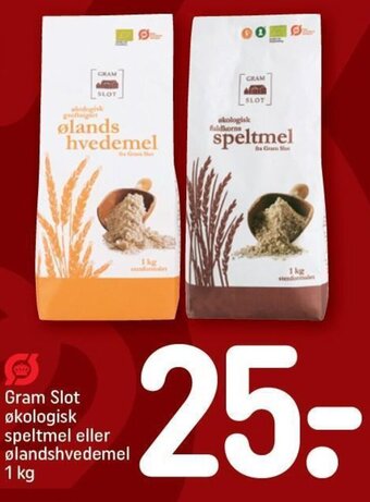 Gram Slot økologisk speltmel eller ølandshvedemel 1 kg