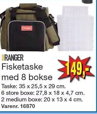 Fisketaske m. 8 bokse