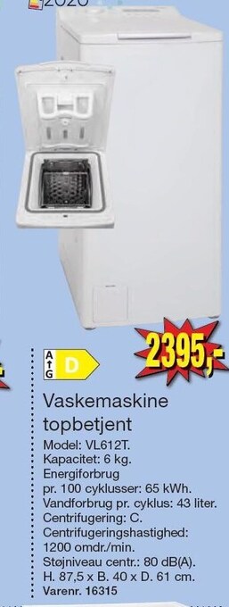 Harald Nyborg Vaskemaskine topbetjent tilbud
