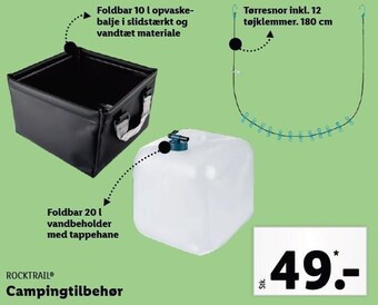 Lidl Rocktrail campingtilbehør tilbud