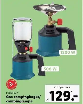 Lidl Rocktrail gas campingkoger/campinglampe tilbud