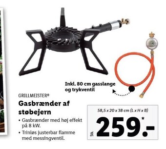 Lidl Grillmeister gasbrænder af støbejern tilbud