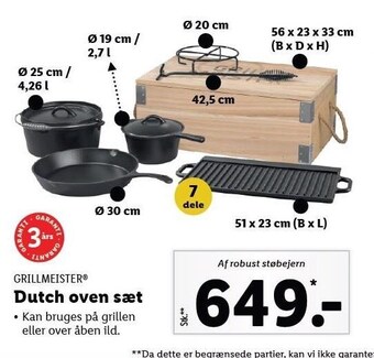 Lidl Grillmeister dutch oven sæt tilbud