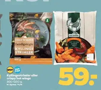 Netto Kyllingestrimler el. crispy hot wings tilbud