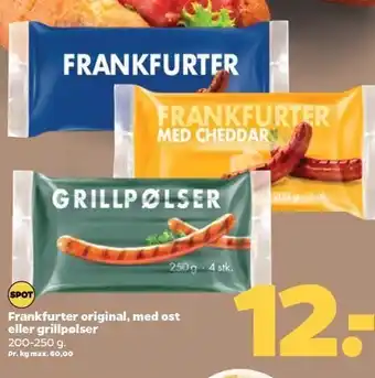 Netto Frankfurter original, m. ost el. grillpølser tilbud