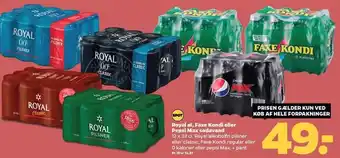 Netto Royal el. faxe kondi el. pepsi max sodavand tilbud