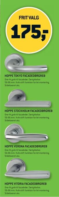 XL-BYG Hoppe dørgreb tilbud