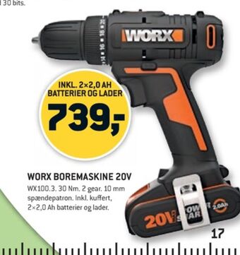 XL-BYG Worx professional slagboremaskine tilbud