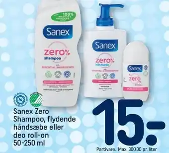 REMA 1000 Sanex zero shampoo, flydende håndsæbe el. deo roll-on tilbud