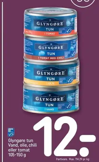 REMA 1000 Glyngøre tun vand, olie, chili el. tomat tilbud
