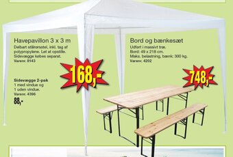 Harald Nyborg Havepavillon 3 x 3 m tilbud