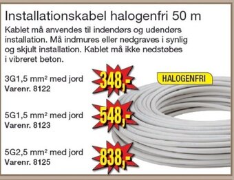 Harald Nyborg Installationskabel halogenfri 50 m tilbud