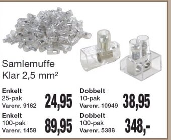 Harald Nyborg Samlemuffe Klar 2,5 mm² tilbud