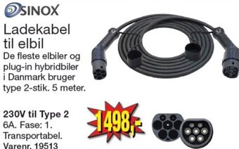 Harald Nyborg SINOX Ladekabel til elbil tilbud