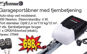 Harald Nyborg 1st Avenue Garageportåbner med fjernbetjening tilbud