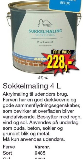 Harald Nyborg Sokkelmaling 4 L tilbud