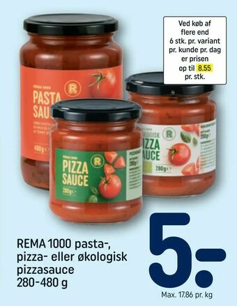 REMA 1000 REMA 1000 pasta-, pizza- eller økologisk pizzasauce tilbud