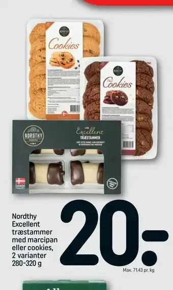 REMA 1000 Nordthy Excellent træstammer med marcipan eller cookies, 2 varianter tilbud