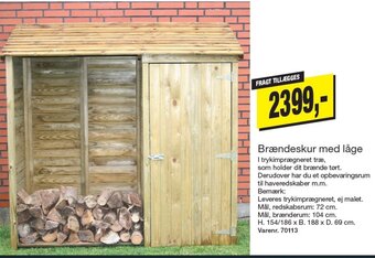 Brændeskur med låge