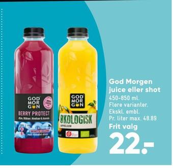 Bilka God morgen juice eller shot tilbud
