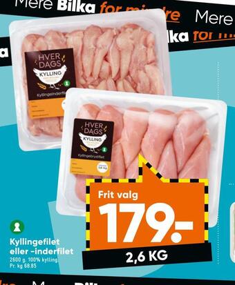 Bilka Kyllingefilet eller -inderfilet tilbud