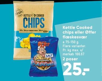 Bilka Kettle cooked chips eller øffer flæskesvær tilbud