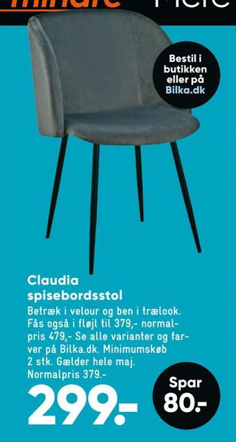 Bilka Claudia spisebordsstol tilbud