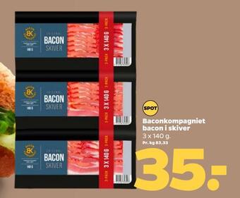 Netto Baconkompagniet bacon i skiver tilbud
