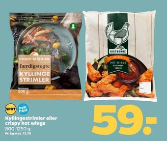 Netto Kyllingestrimler eller crispy hot wings tilbud