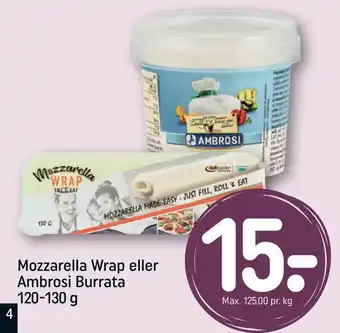 REMA 1000 Mozzarella wrap eller ambrosi burrata tilbud