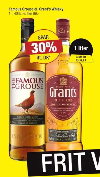 Calle Famous grouse el. grant's whisky tilbud