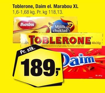 Toblerone, daim el. marabou xl