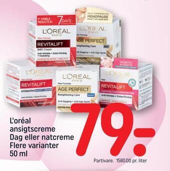 REMA 1000 L'oréal ansigtscreme dag eller natcreme tilbud