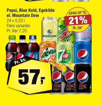 Calle Pepsi, blue keld, egekilde el. mountain dew tilbud