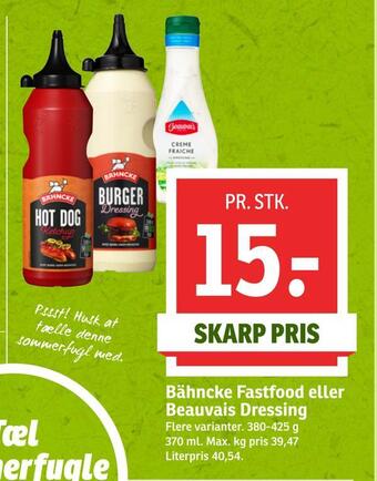 SPAR Bähncke fastfood eller beauvais dressing tilbud