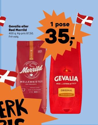Kvickly Gevalia eller rød merrild tilbud