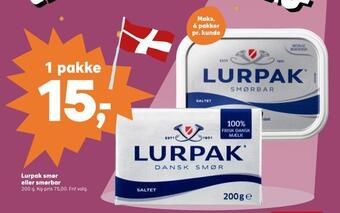 Kvickly Lurpak smør eller smørbar tilbud