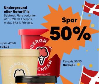 Kvickly Underground eller naturli' is tilbud