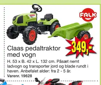 Claas pedaltraktor med vogn