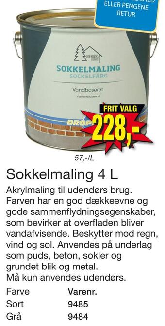 Harald Nyborg Sokkelmaling 4 l tilbud