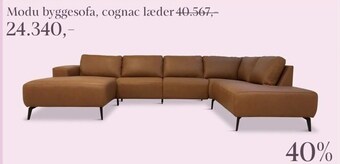 Modu byggesofa, cognac læder