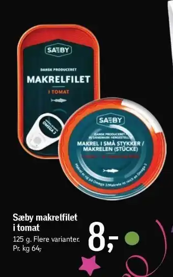 Føtex Sæby makrelfilet i tomat tilbud
