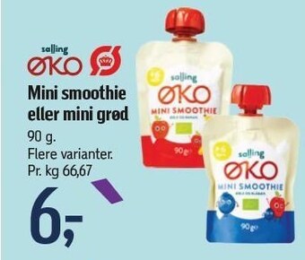 Føtex Salling øko mini smoothie eller mini grød tilbud
