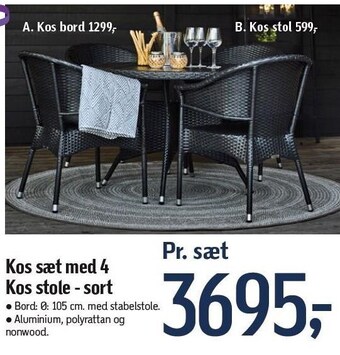 Føtex Kos sæt med 4 kos stole - sort tilbud